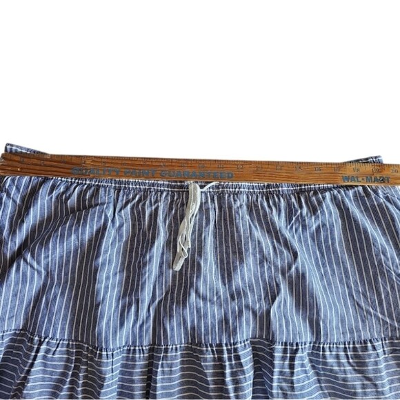 NWT Striped Tiered Maxi Skirt Sz XXL Navy White Boho Coastal Cottagecore - Picture 12 of 13
